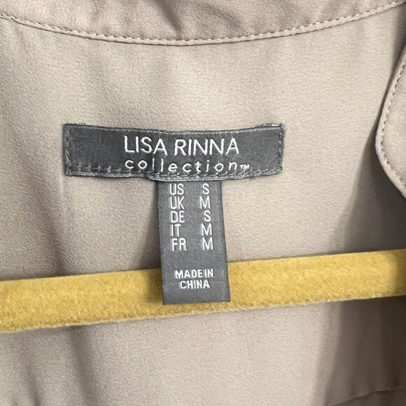 Lisa Rinna Collection QVC Womens Draped Blouse Top S Beige Polyester - Picture 4 of 5